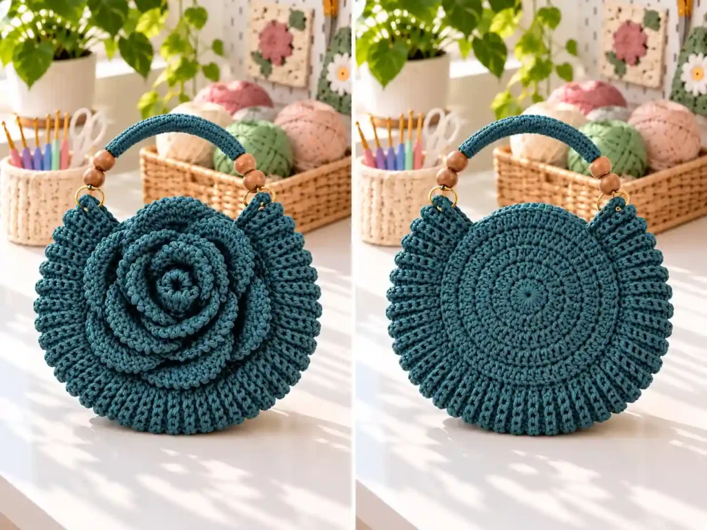 Crochet Rose Bag