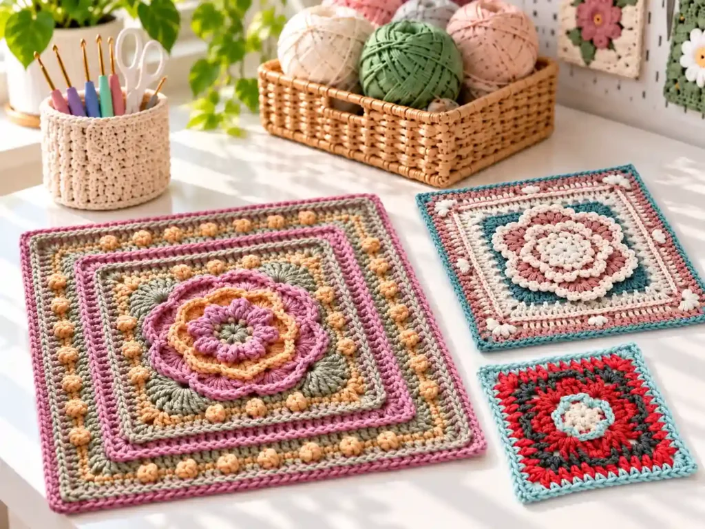 Sweet Crochet Mandala Squares