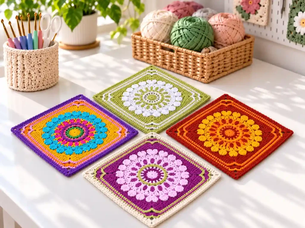 Sweet Crochet Mandala Squares
