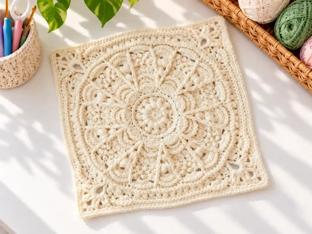 Vintage Floral Afghan Granny Square Free Crochet Pattern