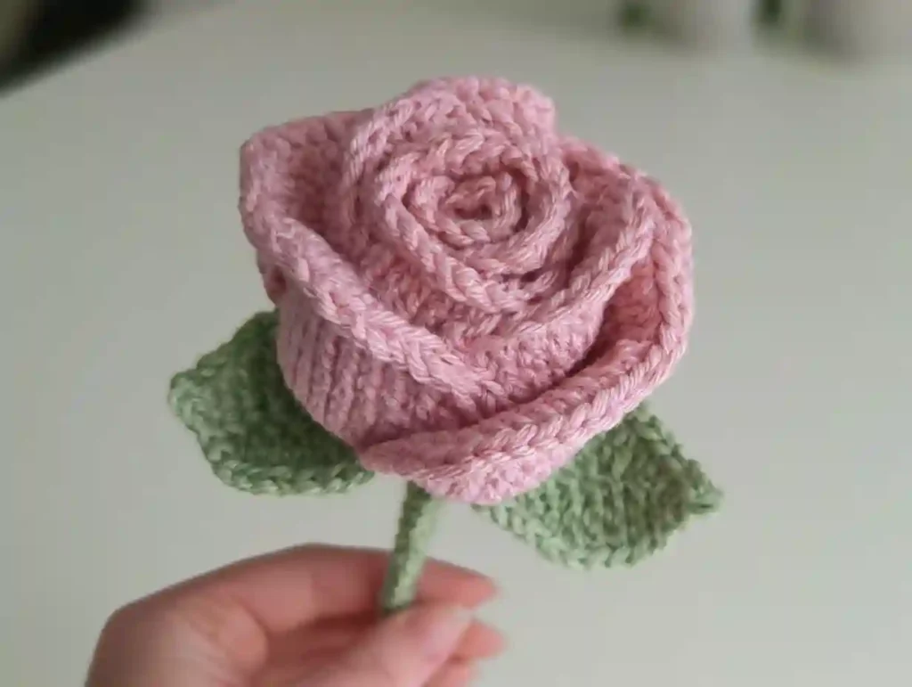 Crochet 3D Rose Free Pattern