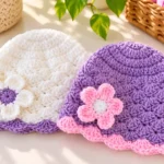Lacy Crochet Baby Hat With Flower