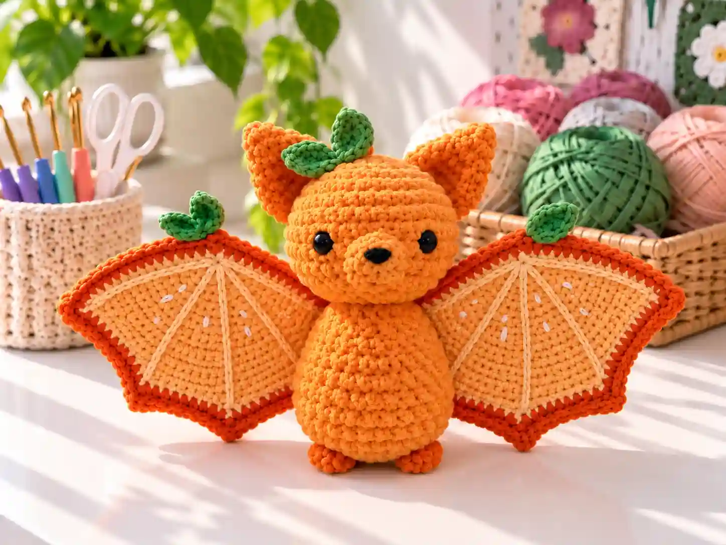 Orange Citrus Bat Amigurumi Free Crochet Pattern
