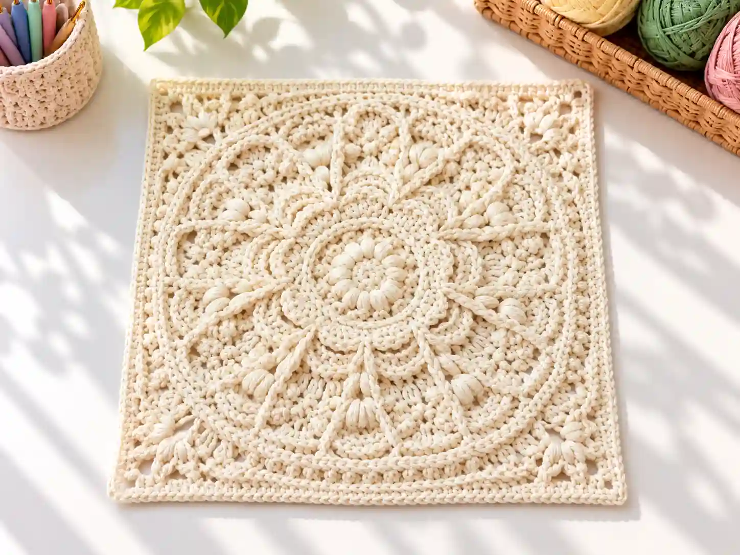 Vintage Floral Afghan Granny Square Free Crochet Pattern